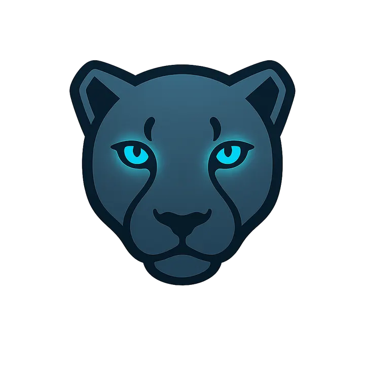 Símbolo de Choco Bets: un jaguar sereno de ojos cian